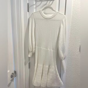 White sweater dress